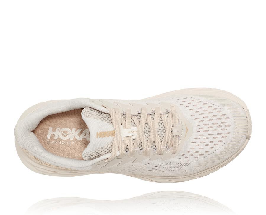 Running Shoes Womens - Hoka One One Clifton 7 - White - VPMNYKL-05